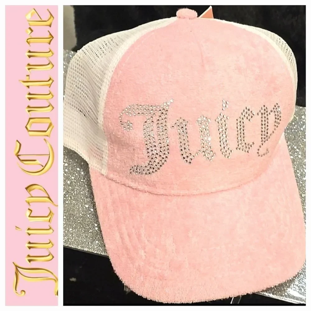 Juicy‎ Couture Rhinestone Logo Velour Snapback Cap